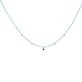 Jasmine Gold Plated Gemstone And Cz Beaded Charm Necklace, 3 of 10