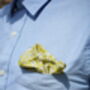 Mens Lime Yellow Floral Pocket Square, thumbnail 5 of 7