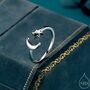 Moon And Star Open Ring In Sterling Silver, thumbnail 1 of 11