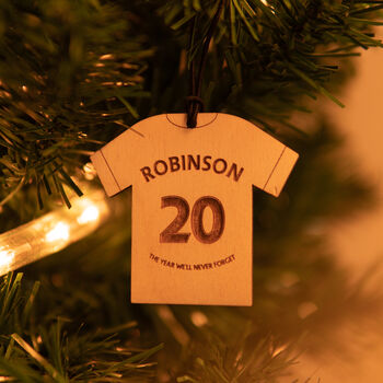 Personalised Football Shirt Christmas Tree Decoration, 3 of 3