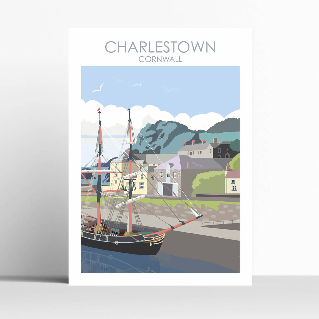 Charlestown Cornwall Travel Art Print By Betty Boyns