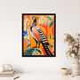 Autumn Pheasant Bird Bright Orange Blue Wall Art Print, thumbnail 4 of 6