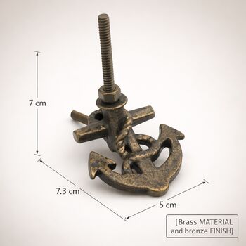 Antique Brass Anchor Drawer Pull, 5 of 9