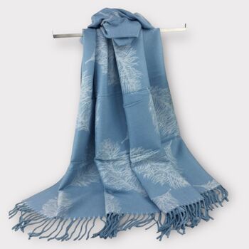 Cashmere Feather Print Scarf, 7 of 9