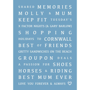 Personalised Shared Moments Mother's Day Print, 3 of 4