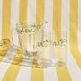 Hand Painted Limoncello Ribbed Highball Glasses Pair, thumbnail 2 of 5