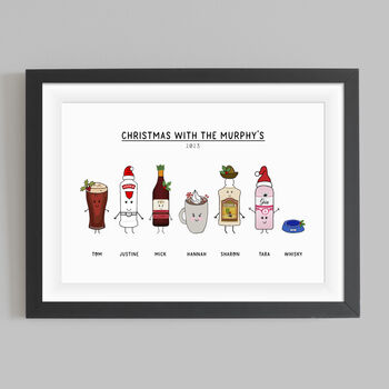 'Christmas With..' Personalised Drinks Print, 2 of 7