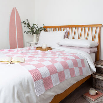 Gingham Blanket Beginners Knitting Kit, 7 of 10