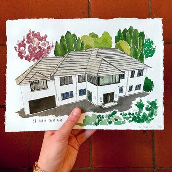 Personalised House Illustration In Watercolour, 9 of 10