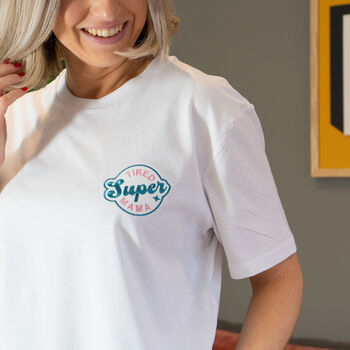 Super Mama Personalised Badge T Shirt, 4 of 7