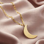 Personalised Large Moon Necklace On Link Chain, thumbnail 3 of 8