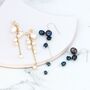Black Or White Pearl Waterfall Drop Earrings, thumbnail 5 of 10