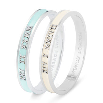 Birthday Bangle Silver Personalised With Roman Numerals, 4 of 6
