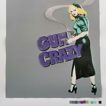'Gun Crazy' Moll With Smoking Guns Signed Screenprint, 11 of 12