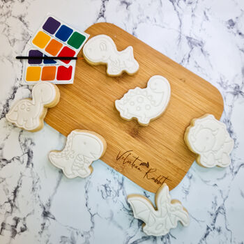 Dinosaur Paint Your Own Cookies Gift Set, Six Biscuits, 7 of 8