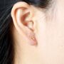 Gold Lightning Bolt Studs, Minimalistic Dainty Studs, thumbnail 2 of 7