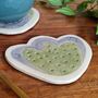 Tulip Flower Shaped Ceramic Coasters In Purple And Green, thumbnail 4 of 7