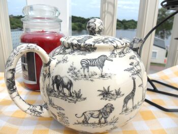 Six Cup Teapot In Black Safari Design, 7 of 9