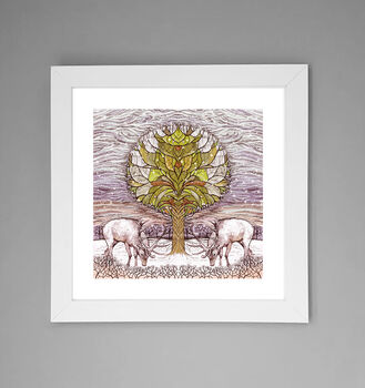 'Two Stags Under Tree' Print, 2 of 3