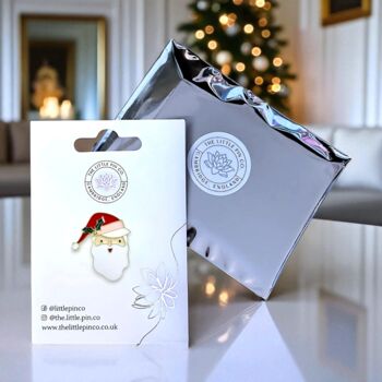 Santa Claus, Father Christmas Festive Enamel Pin Badge, 2 of 8