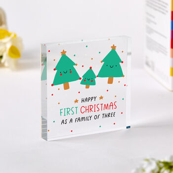 First Christmas Family Of Three Plaque Gift, 3 of 3