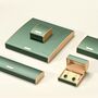 Monaco D’or Gold Emerald Beige Ombré Travel Jewellery Box, thumbnail 7 of 7