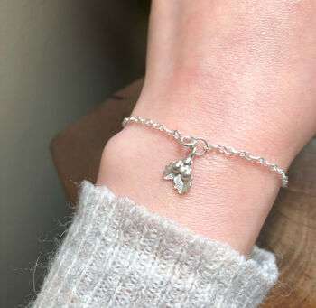 Sterling Silver Dainty Holly Christmas Bracelet, 2 of 12