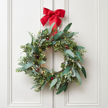 Large Christmas Wreath With Red Bow, 4 of 4