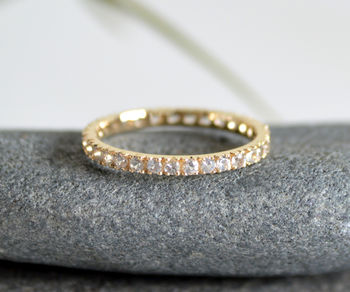 Pave Eternity Ring With Colourless Sapphires, 4 of 5