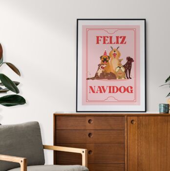 Feliz Navidog, Christmas Dog Art Print, 9 of 9