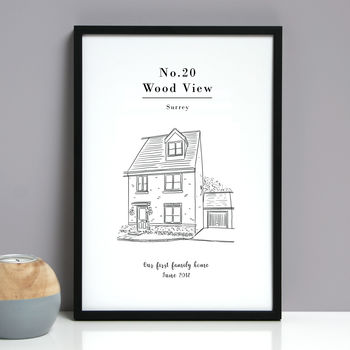 Personalised House Portrait Line Drawing Print, 3 of 9