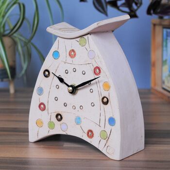 Colourful Ceramic Clock With Dots, 2 of 7