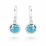 Sterling Silver Turquoise Flower Drop Earrings – 9mm, thumbnail 7 of 8