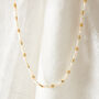 White Pearl 18 K Gold And Silver Skinny Necklace, thumbnail 3 of 10