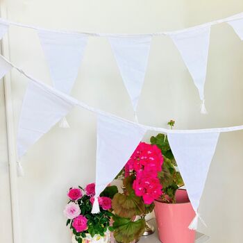 White Cotton Wedding / Party Bunting ~ 4m, 2 of 4