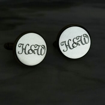 Personalised Solid Bronze Initial Cufflinks, 4 of 10