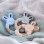 Bunny Silicone And Beech Wood Teether, thumbnail 4 of 6