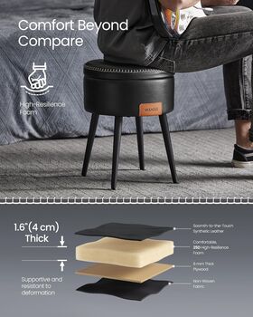 Storage Ottoman Dressing Table Stool Synthetic Leather, 6 of 12