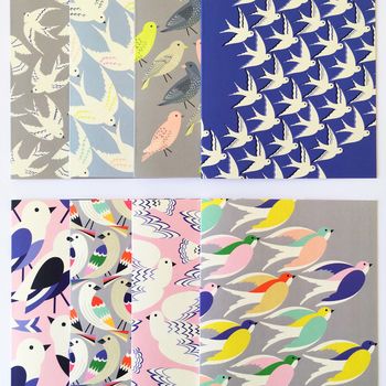 Pack Of Eight Bird Patterned Greetings Cards, Gift Set, 2 of 11