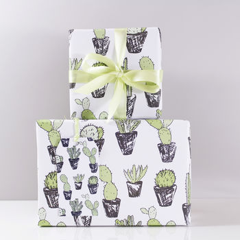 Cactus Succulent Eco Friendly Wrapping Paper, 3 of 12