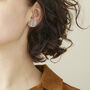 Fair Trade Eco Recycled Paper Half Moon Stud Earrings, thumbnail 4 of 10