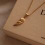 Wing Pendant Necklace, Handmade 18 K Gold Plated, thumbnail 3 of 4