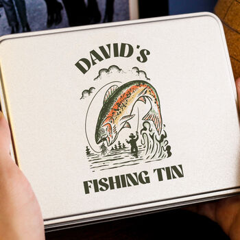 Personalised Fathers Day Fish Bait Tin Gift For Him, 2 of 2