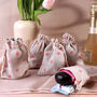 G Decor Set Of Two Or Five Linen Gift Bags Blossom Reusable Favour Pouches, thumbnail 1 of 5