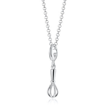 Whisk Charm Necklace, Sterling Silver Or 18ct Gold Plated, 11 of 12