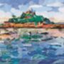 St Michael's Mount Sunset Upcycled Paper Collage Print, thumbnail 2 of 5
