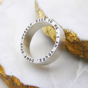 Personalised Silver Narrative Ring With/Out Diamond, 7 of 9