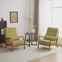 Swift High Beige Corduroy Accent Chair, thumbnail 3 of 7