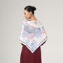 100% Mulberry Silk Scarf, Leopard And Floral In Gift Box, thumbnail 2 of 5