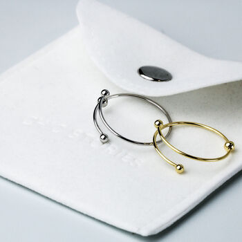 Sterling Silver Spiral Bead Adjustable Ring, 7 of 7